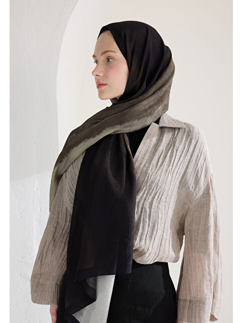 Fresh Scarfs Ombre Floş Viskon Şal Vizon