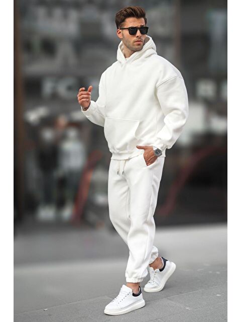 Madmext Ekru Kapüşonlu Basic Eşofman Takımı 5925 - S000056720-19965