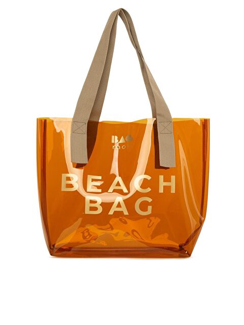 Bagmori Beach Bag Baskılı Şeffaf Plaj Çantası - S000009892-26429