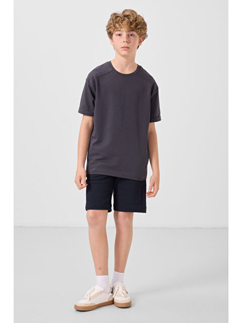 Tommylife Lacivert Pamuklu Yumuşak Dokulu Standart Fit Basic Erkek Çocuk Şort - 11293 - S000387243-21164