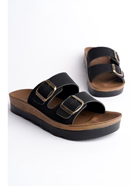 Muggo REHDA İki Toka Rahat Taban Ayarlanabilir Unisex Terlik - S000152809-19351