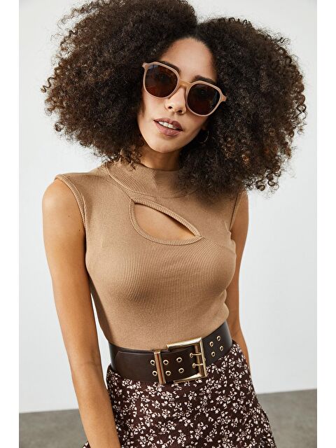 Xhan Bej Yarım Balıkçı Yaka Göğüs Detaylı Kaşkorse Bluz 2KXK2-45854-25 - S000033363-19928