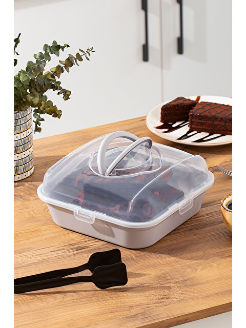 Porsima 1094 Pasta Kek Börek Kabı - Taşıma çantası - Kilitli Fanus - S000292365-17308