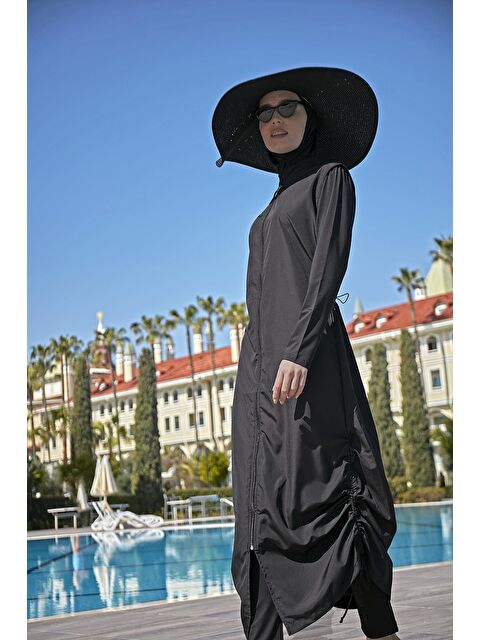 Remsa Mayo Tam Kapalı Tesettür Mayo Tam Boy Uzun Boy R027 Fatma Siyah - S000130291-19351