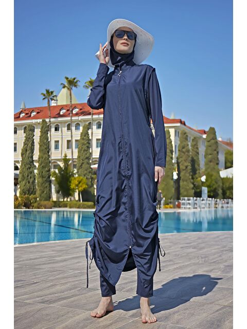 Remsa Mayo Tam Kapalı Tesettür Mayo Tam Boy Uzun Boy R027 Fatma Lacivert - S000130322-29672