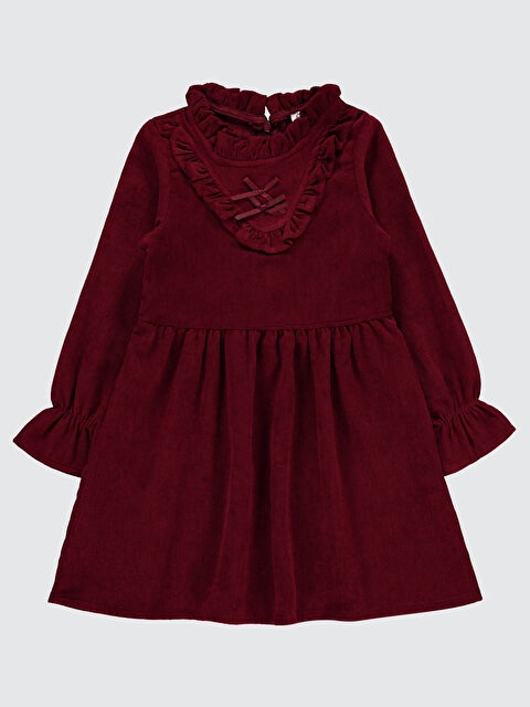 Civil Kız Çocuk Elbise 6-9 Yaş Bordo - S000285629-19951