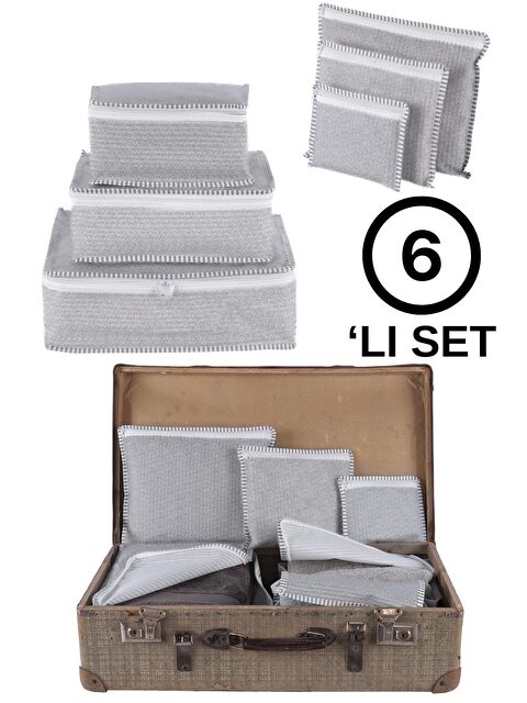 Zeynep Tekstil Travel | Valiz Düzenleyici Set 6 Parça | Bavul İçi Organizer Gri - S000070713-20600