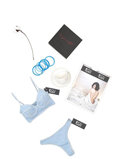 For You Moda 2'li Bralet Slip Mavi Takım - S000026845-17234
