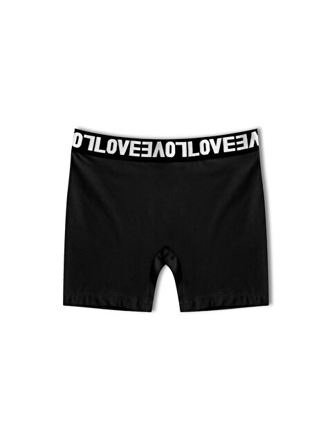 Hnx Pamuklu Beli LOVE Yazılı Lastikli Kadın Mini Tayt - S000144945-19351