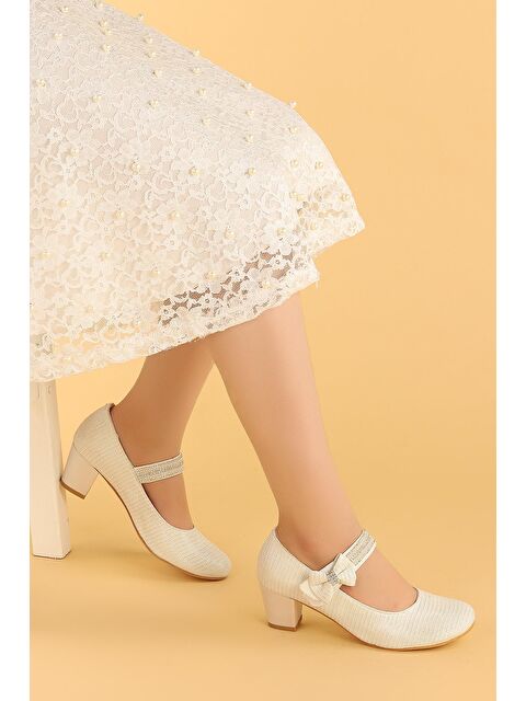 Kiko Kids Cameli Çupra Günlük Kız Çocuk 4 Cm Topuklu Abiye Ayakkabı - S000003065-17219