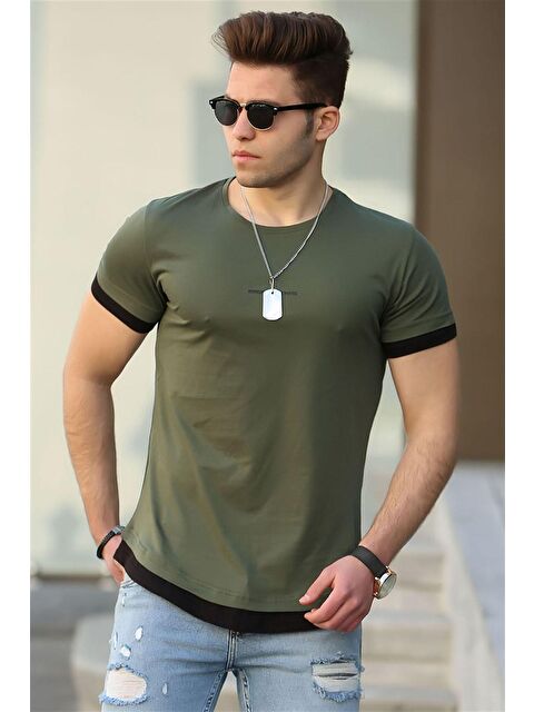 Madmext Basic Haki Erkek %100 Pamuk Tişört 4459 - S000016464-18547