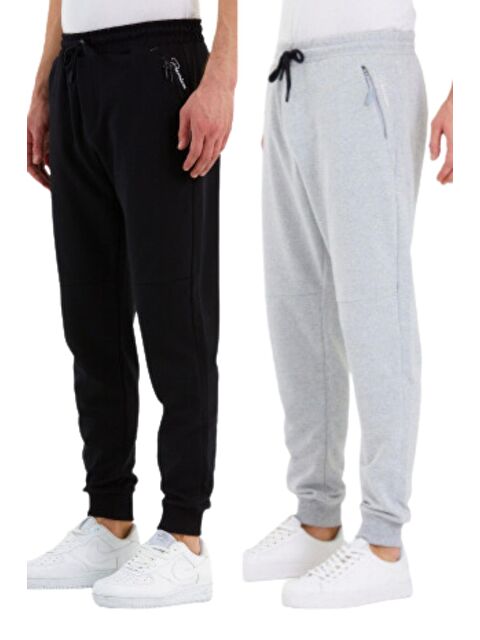 Mmetalic Syah-Gri  Paçası Lastikli Erkek Büyük Beden Jogger Eşofman Altı - S000230754-37430
