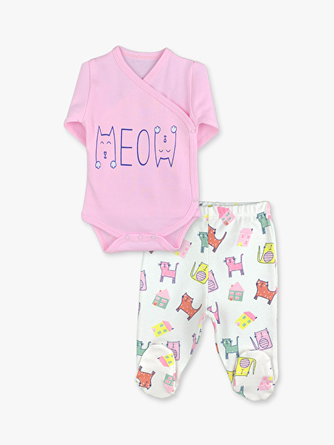 Luggi Baby Zarf Yaka Uzun Kollu Kız Bebek 2’li Takım - S000008665-20024