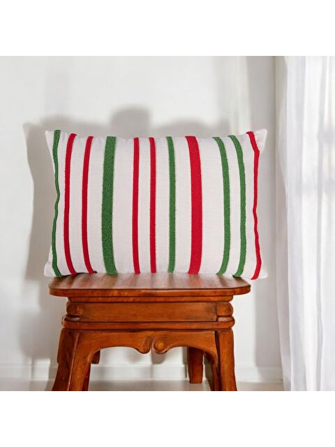 Asdiva Yılbaşı Kırlent Kılıfı Beyaz Zemin  Punch  Desenli Yeni Yıl Süzene Panç 40x60 - S000347708-18194