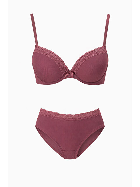 NBB Gül Kurusu Destekli Dantel Detaylı Sütyen Takım - S000505944-20028