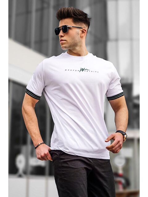 Madmext Beyaz Basic Erkek %100 Pamuk Tişört - S000015975-20063