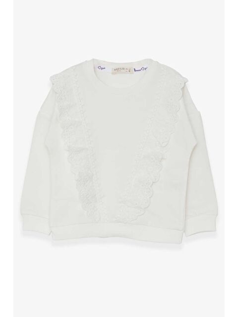 Breeze Kız Bebek Sweatshirt Güpürlü Ekru (1.5 Yaş) - S000070593-19965
