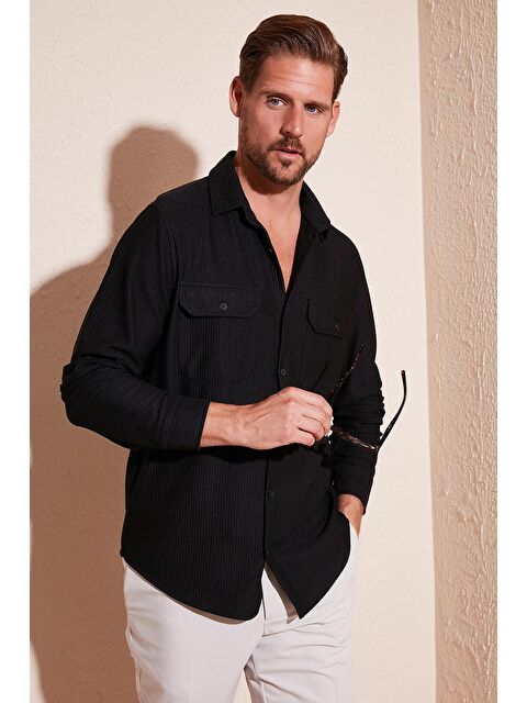 Buratti Pamuklu Çift Cepli Uzun Kollu Regular Fit Kışlık Gömlek CF24W127221 - S000020459-19351