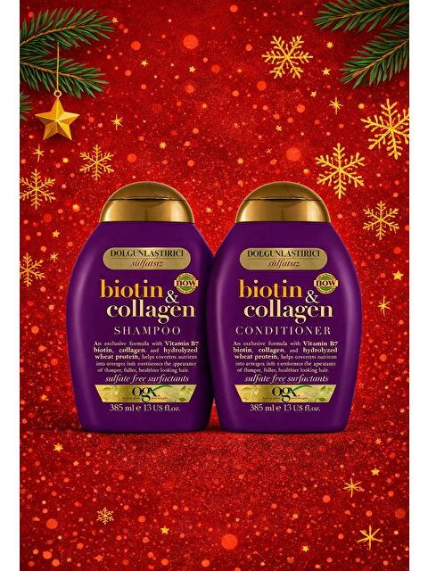 OGX Dolgunlaştırıcı Biotin&Kolajen Şampuan 385ml+OGX Dolgunlaştırıcı Biotin&Kolajen Bakım Kremi 385m - S000296827-10231
