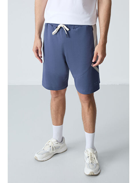 Tommylife Petrol Pamuklu Kalın Yumuşak Dokulu Standart Fit Basic Erkek Şort  - 81281 - S000231621-20019