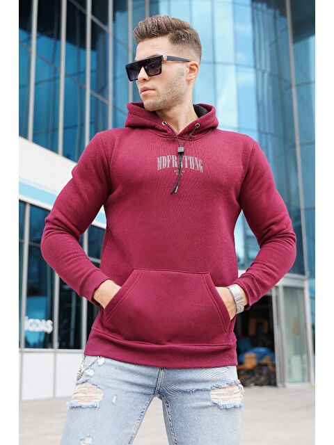Madmext Bordo Kapüşonlu Erkek Hoodie 5331 - S000049831-19951