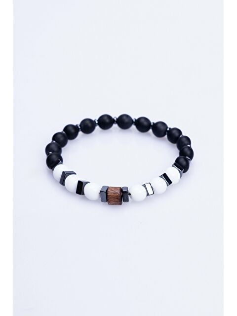 TUDORS Doğal Taş Siyah Erkek Bileklik - S000071845-19351