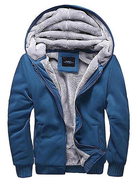 Madmext İçi Kürklü İndigo Fermuarlı Sweatshirt 22377 - S000051067-23093