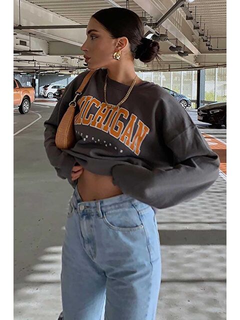 Madmext Antrasit Sweatshirt Mg785 - S000032358-29666