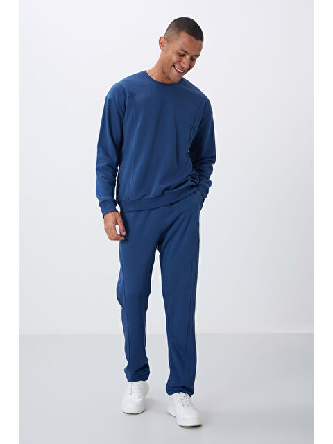 Tommylife Parlament Kompakt Pamuklu Kalın Pürüzsüz Dokulu O Yaka Comfort Fit Erkek Eşofman Takım -85263 - S000330168-17234