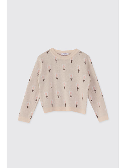 Panço Kız Çocuk 2'li Triko Takım BEJ - S000470938-19928