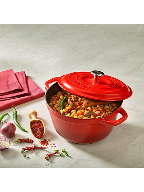 LAVA Yuvarlak Tencere Döküm Demir Kapak New Heritage Serisi Çap(Ø)22cm. - S000056521-20045