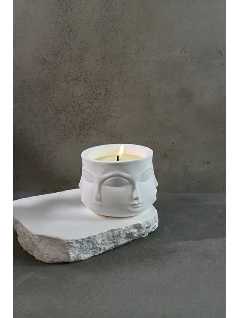 Havalı Tasarım Havelka Kokulu Beton Mum (Beyaz) - S000322118-20063
