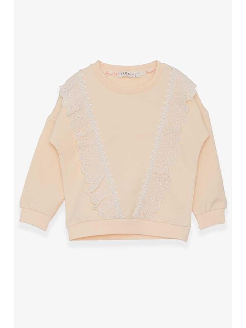Breeze Kız Çocuk Sweatshirt Güpürlü Krem (1.5-5 Yaş) - S000070593-19966