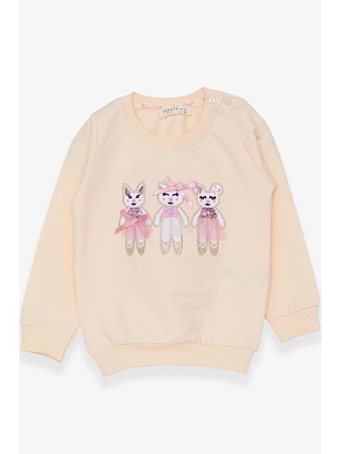 Breeze Kız Çocuk Sweatshirt Hayvancık Baskılı Krem (1.5-5 Yaş) - S000070603-19966