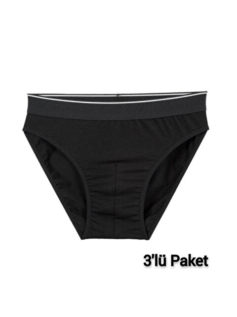 Tutku Elit 3'lü Erkek Siyah Kemerli Elastan Külot - S000219053-19351