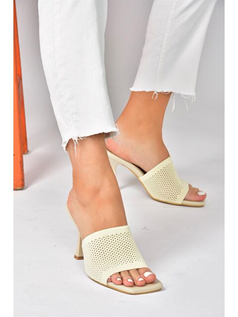 Fox Shoes P590033357 Bej Kadın Terlik - S000052757-19928