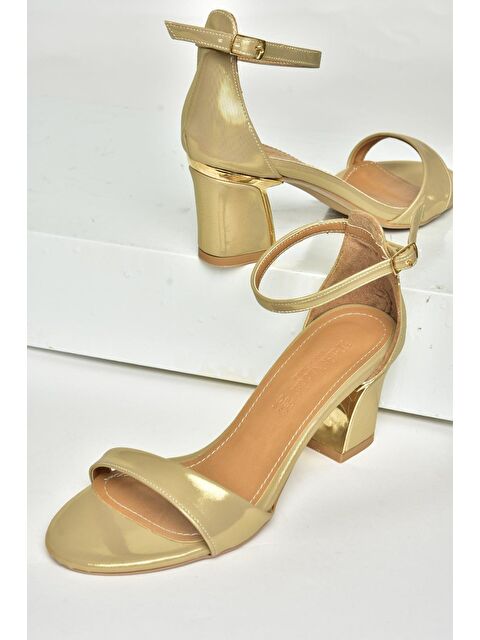 Fox Shoes U8202315 Altın Kadın Topuklu Ayakkabı - S000369316-20076