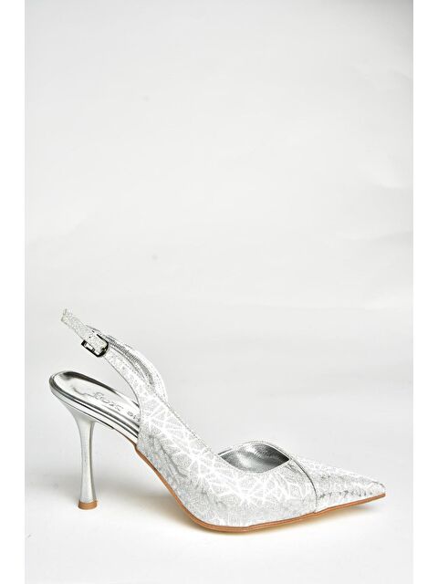 Fox Shoes U2462295 Gümüş Kadın Topuklu Ayakkabı