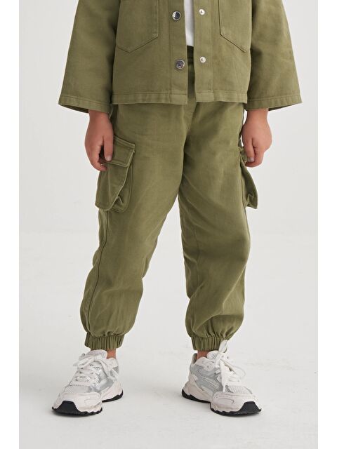 CİGİT Gabardin Kargo Pantolon 2-7 Yaş Haki Yeşil - S000464175-18547