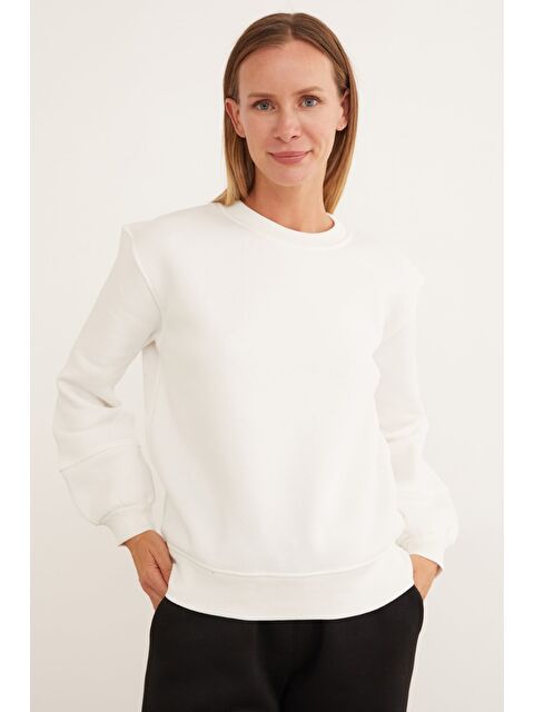 Fullamoda 3 İplik Basic Bisiklet Yaka Sweatshirt - S000432859-19965