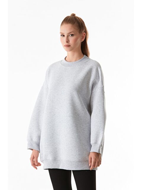 Fullamoda 3 İplik Basic Bisiklet Yaka Oversize Sweatshirt - S000280463-20600