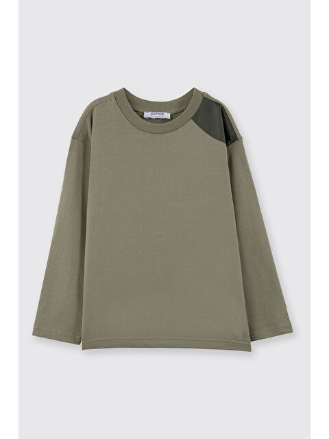 Panço Erkek Çocuk Uzun Kollu T-Shirt Haki - S000472288-18547