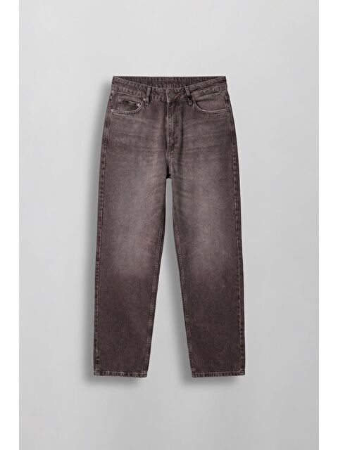 Abluka Online Erkek Baggy Fit Vintage Yıkamalı Basic Jean Kahverengi - S000505588-19413