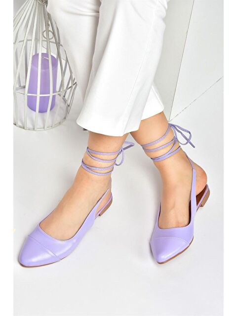 Fox Shoes Lila Bilek Bağlamalı Kadın Babet M726890209 - S000031792-17878
