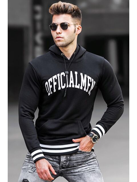 Madmext Siyah Kapüşonlu Erkek Hoodie 5287 - S000049846-19351