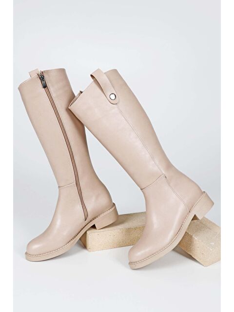 GÖNDERİ(R) Yuvarlak Burun Topuklu Fermuarlı Kadın Günlük Çizme 35626 - S000046772-26411