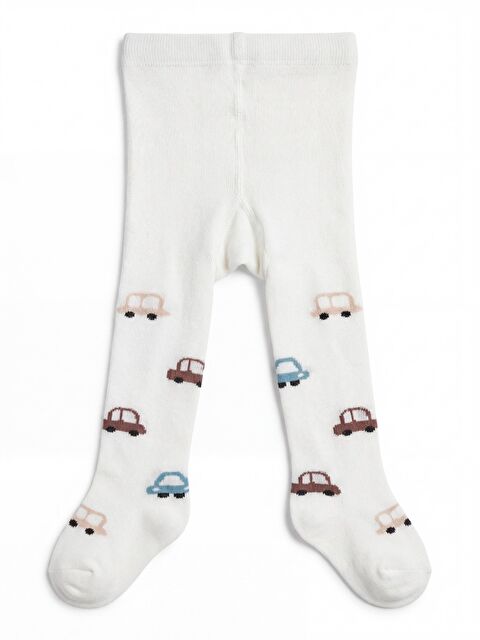 Civil Baby Mini Car 6- Bebek Erkek Külotlu Çorap - Ekru 18 Ay - S000526253-19965