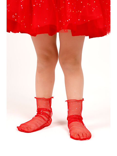 Le Mabelle Fuşya Küçük Sim Detaylı Kız Çocuk Tül Çorap - S000426325-18686