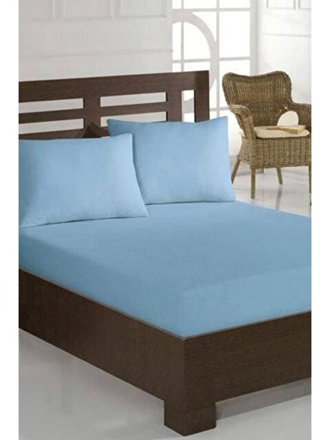 Çeyiz Diyarı Penye Tek Kişilik Lastikli Çarşaf Mavi - S000485553-23173