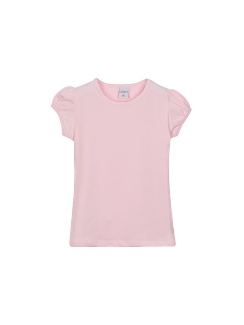 Lovetti Uçuk pembe Kız Çocuk Kısa Kollu Basıc Tişört - S000053701-20026